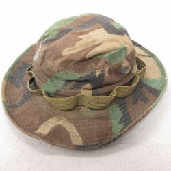 中古 ミリタリー ハット 90年代 90s リップストップ ウッドランドカモ USA製 緑 グリーン 迷彩 25jul15