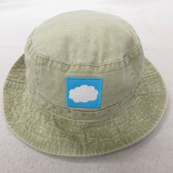 中古 ADAMS ハット 雲他 刺繍 コットン 薄緑 グリーン 25jul15