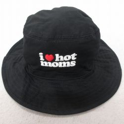 【20%OFF】中古 ハット moms 刺繍 コットン 黒 ブラック 25jul15