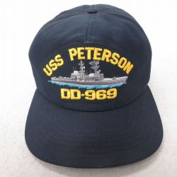 中古 キャップ 80年代 80s 軍艦 USA製 黒 ブラック 25jul15