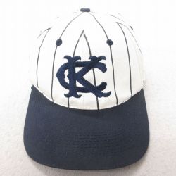 中古 キャップ ニグロリーグ カンザスシティモナークス コットン 白 ホワイト ストライプ 25jul15