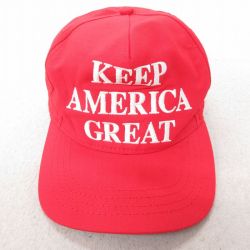 中古 キャップ トランプ大統領 刺繍 USA製 赤 レッド 25jul15