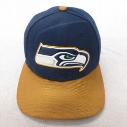 中古 ニューエラ キャップ NFL シアトルシーホークス ツートンカラー 紺 ネイビー アメフト スーパーボウル 25jul22
