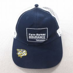 中古 メッシュ キャップ Farm 刺繍 ツートンカラー 紺 ネイビー 25jul22