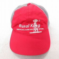 中古 メッシュ キャップ Rural 刺繍 ツートンカラー 赤 レッド 25jul22