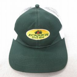 中古 メッシュ キャップ ECKRICH 刺繍 ツートンカラー 緑 グリーン 25jul22