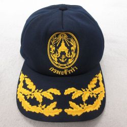 中古 キャップ イカリ 刺繍 紺 ネイビー 25jul22