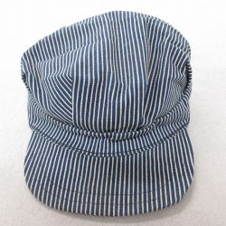 中古 ワーク キャップ 紺 ネイビー ヒッコリー ストライプ 25jul23