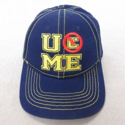 中古 キャップ ワールドプロレスリング ジョンシナ 刺繍 コットン 紺 ネイビー 25jul23