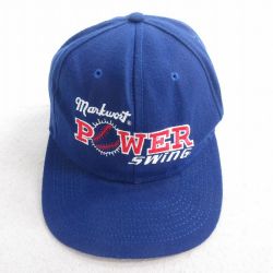 【20%OFF】中古 キャップ 90年代 90s POWER SWING 刺繍 USA製 青 ブルー 25jul28