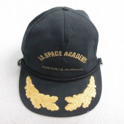 中古 キャップ 80年代 80s US SPACE ACADEMY 刺繍 サイン入り 黒 ブラック 25jul28