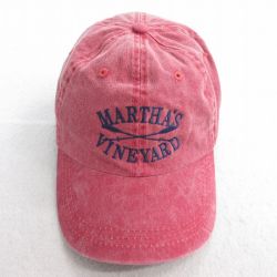中古 キャップ MARTHAS VINYARD 刺繍 コットン エンジ系 25jul28