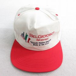 中古 キャップ 80年代 80s BEL GIOIOSO 刺繍 ツートンカラー 生成り他 25jul28