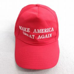 【50%OFF】中古 キャップ 90年代 90s MAKE AMERICA 刺繍 赤 レッド 25jul28