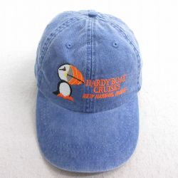中古 キャップ HARDY BOAT 鳥 刺繍 コットン 薄紺 ネイビー 25jul29