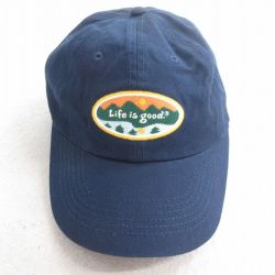 中古 キャップ Life is good 刺繍 コットン 紺 ネイビー 25jul29