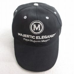 中古 キャップ MAJESTIC ELEGANCE 刺繍 黒 ブラック 25jul29