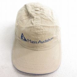 中古 キャップ 90年代 90s Mass Audubon 刺繍 USA製 ベージュ カーキ 25jul29