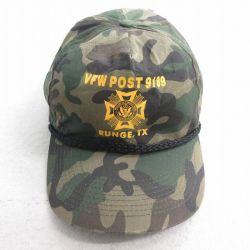 中古 キャップ 90年代 90s ミリタリー VFW POST ウッドランドカモ コットン 緑他 グリーン 迷彩 25jul31