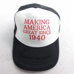 中古 メッシュ キャップ MAKING AMERICA ツートンカラー 黒他 ブラック 25jul31
