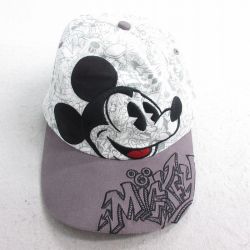中古 キャップ ディズニー DISNEY ミッキー MICKEY MOUSE 刺繍 ツートンカラー コットン 白他 ホワイト 25jul31