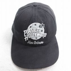 中古 キャップ 90年代 90s プラットハリウッド ニューオーリンズ 刺繍 黒 ブラック 25aug01