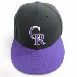 中古 ニューエラ キャップ MLB コロラドロッキーズ 刺繍 ツートンカラー 黒他 ブラック メジャーリーグ ベースボール 野球 【spe】 25aug01