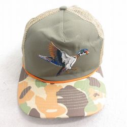 中古 メッシュ キャップ 鳥 刺? ベージュ他 カーキ 25aug01