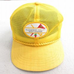 【20%OFF】中古 メッシュ キャップ 80年代 80s ゴルフ USA製 黄 イエロー 25aug02