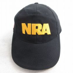 中古 キャップ NRA 星条旗 刺繍 コットン 黒 ブラック 25aug02