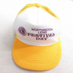 中古 メッシュ キャップ 90年代 90s FESTIVAL ツートンカラー 黄他 イエロー 25aug04