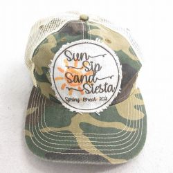 【50%OFF】中古 メッシュ キャップ Sand Siesta ウッドランドカモ 緑他 グリーン 迷彩 25aug04