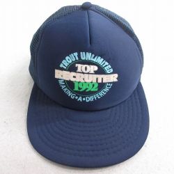 中古 メッシュ キャップ 90年代 90s RECRUITER 紺 ネイビー 25aug04