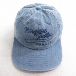 【20%OFF】中古 キャップ ナイアガラの滝 刺繍 コットン 薄紺 ネイビー 25aug04