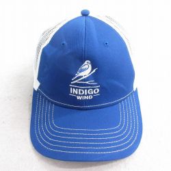 【50%OFF】中古 メッシュ キャップ INDIGO 鳥 刺繍 ツートンカラー 青他 ブルー 25aug04