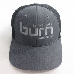 中古 メッシュ キャップ burn 刺繍 ツートンカラー 濃グレー他 25aug04