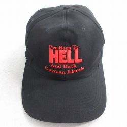中古 キャップ HELL 刺繍 コットン 黒 ブラック 25aug07