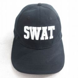 【20%OFF】中古 キャップ SWAT 刺繍 コットン 黒 ブラック 25aug07