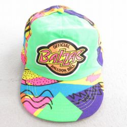 【20%OFF】中古 キャップ 90年代 90s BALZAC 総柄 黄緑他 【spe】 25aug08