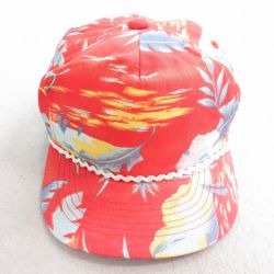 【20%OFF】中古 キャップ 90年代 90s ヤシの木 ヨット コットン 赤他 レッド 25aug08