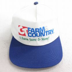 【50%OFF】中古 キャップ 90年代 90s FARM & COUNTRY ツートンカラー USA製 青他 ブルー 25aug08
