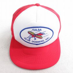 中古 メッシュ キャップ 90年代 90s TULSA 飛行機 ツートンカラー 赤他 レッド 25aug08
