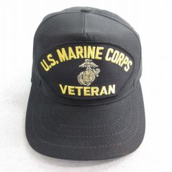 中古 キャップ 90年代 90s ミリタリー USMC 刺? USA製 黒 ブラック 25aug08
