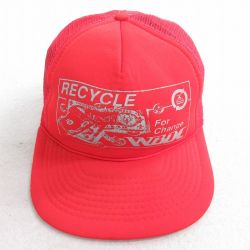 【20%OFF】中古 メッシュ キャップ 90年代 90s RECYCLE 赤 レッド 25aug20