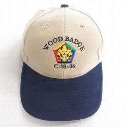 【50%OFF】中古 キャップ 00年代 00s WOOD BADGE ボーイスカウト 刺繍 ツートンカラー ベージュ他 カーキ 25aug20