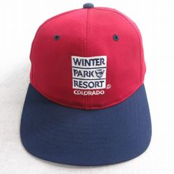 中古 キャップ 90年代 90s WINTER PARK 刺繍 ツートンカラー エンジ他 25oct04