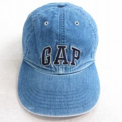 中古 ギャップ GAP キャップ 90年代 90s ビッグロゴ 刺繍 コットン 紺 デニム【spe】 25nov25