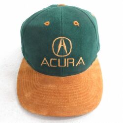 中古 OTTO キャップ 00年代 00s ACURA 刺繍 ツバスエード ツートンカラー コットン 緑他 25nov27