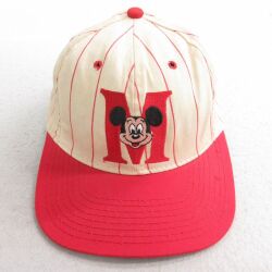 【20%OFF】中古 キャップ 80年代 80s ディズニー ミッキー 刺繍 USA製 赤他【spe】 25nov27