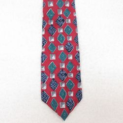 【50%OFF】中古 ネクタイ 90年代 90s 総柄 カナダ製 エンジ 24nov06
